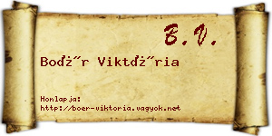 Boér Viktória névjegykártya